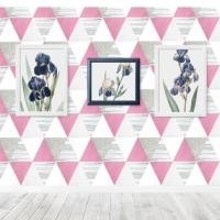 ราคา WALLPAPER สติ๊กเกอร์ติดผนัง สีชมพู TRIANGLE MOTIF สามารถแปะบนตัวอักษร (25844416567)