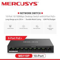 ราคา สวิตซ์ฮับ MERCUSYS รุ่น MS110P 10 Ports พอร์ต RJ45 10/100 Mbps 10 ช่องพร้อมระบบ PoE+ 8 ช่อง (25762392012)