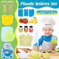 ราคา 3~19 ชิ้น / เซต ครัวเด็กของเล่น ครัว ทําอาหาร ฟันเลื่อย มีด เด็ก เชฟ เด็กวัยหัดเดิน ทําอาหาร พลาสติก มีดเด็ก พร้อมเขียง ปลายไม่แหลม มีดสำหรับเด็ก มีดพลาสติกเด็ก มีดทำครัว ไม่บาดมือ ชุดเครื่องตัดมันฝรั