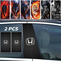 ราคา 2ชิ้น Honda สติกเกอร์ติดเสาประตูรถยนต์ แผ่นติดเสาประตู สติกเกอร์ เสากลางหน้าต่าง B คอลัมน์สติกเกอร์ ฟิล์มสติกเกอร์ สำหรับ Honda Civic 11th 10th gen fe fk fd Fit ge HRV Jazz gk City Hatchback Odyssey C