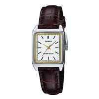 ราคา Casio Standard นาฬิกาข้อมือผู้หญิง สายหนังแท้ รุ่น LTP-V007L,LTP-V007L-7E2 - สีเงิน (1486397901)