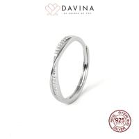 ราคา DAVINA Ladies Elna Ring Sterling Silver 925 - Adjustable S925 Silver Womens Ring (28215193375)