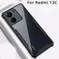 ราคา เคสขอบนิ่มหลังใสแข็ง Case Xiaomi Redmi13C เคสขอบดำหลังแข็ง กันกระแทกหลังใสPC+TPU พร้อมส่ง (24808031367)
