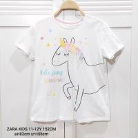 ราคา เสื้อเด็ก ZARA KIDS แท้100% สีขาวลายม้ายูนิคอร์นน่ารักมากๆค่ะ ไซส์ 11-12Y 152CM (18785779212)