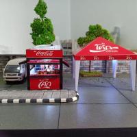 ราคา โมเดลซุ้มน้ำโค้ก + เต็นท์ (แถมป้ายตั้งเฉพาะชุดนี้) สเกล 1:64 (9066825889)