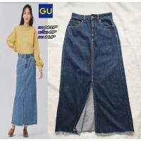 ราคา GU(Uniqlo) กระโปรงยีนส์ผ่าหน้า - ไซส์ S 24-25" (สภาพใหม่ งานชนช็อป) (22490087131)