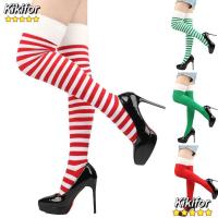 ราคา KIKIFOR ถุงเท้าสูงเหนือเข่า, ถุงเท้ายาวลายทางผ้าฝ้ายโพลีเอสเตอร์, ถุงเท้าอุ่นทรงสลิมหลากสีคริสต์มาส (26493027729)