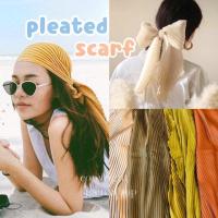 ราคา - PLEATED Scarf☀️ผ้าซาตินอัดพลีท 20 สี ผ้าโพกหัว ซาตินอัดพลีท ใช้พันคอ ผูกผมน่ารักมากค่ะ - (7244543714)