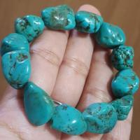 ราคา สร้อยข้อมือหินแท้เทอร์ควอยซ์ นำเข้าจากอเมริกา (Natural Turquoise beads bracelet) (1512002073)