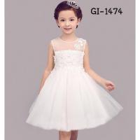 ราคา ชุดราตรีออกงานเด็กผู้หญิงสีขาว (687790401)