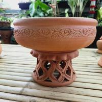 ราคา อ่างดินเผาพร้อมขาตั้ง ได้ 2 ชิ้น (อ่าง10 นิ้ว +ขาตั้งสูง 11-12 ซม.) วางพระพิฆเนศ พระแม่โพสพ เลี้ยงปลา ปลูกไม้น้ำ (28852428252)