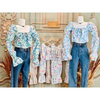 ราคา Hea ha เสื้อปาดไหล่ลายดอก แต่งระบายอก แขนญาญ่า (15499796227)
