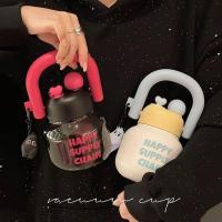 ราคา แก้วพลาสติกขนาดใหญ่ความจุสูงมีหูจับสำหรับเด็กผู้หญิง พร้อมหลอดน่ารัก (43453631122)