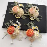 ราคา พวงมาลัยปัก.Pin Corsage สำหรับเพื่อนเจ้าสา.workflowdjและเจ้าบ่าวในงานแต่งงาน Mori ชุดดอกไม้มือ 84SV (40922758543)