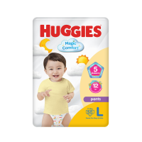 ราคา ฮักกี้ส์ เมจิก คอมฟอร์ท ผ้าอ้อมสำหรับเด็ก แบบสวม ขนาด L 50 ชิ้น