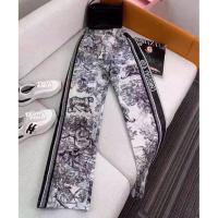 ราคา กางเกงขายาวผ้ายืด เอวยางยืด สกรีนลายดิออร์ (12995997449)