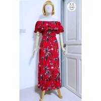 ราคา Hawaii ชุดเดรสยาว ฮาวาย ฤดร้อน โบฮิเมี่ยน คอระบาย2ชั้น ลายดอกไม้ สีสด ผ้าเรย่อน สี แดงนกฟลามิงโก้ ขนาดฟรีไซส์ รอบอก20-40 (11709849679)