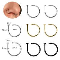 ราคา แหวนจมูกโค้งสแตนเลส ขนาด 20G/18G แบบ Hoop สำหรับเจาะ septum หรือนำไปสวมใส่ (50800107191)