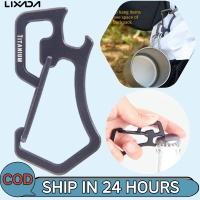 ราคา [LIXADA Mall] Multitool Titanium Carabiner พวงกุญแจคลิปสปริงพร้อมที่เปิดขวด (26515048176)
