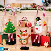 ราคา FITNE Christmas Tote Bag น่ารักตลก Merry Christmas Kids Candy Bag กระเป๋าถือบรรจุภัณฑ์ถุงกระสอบผ้าลินินของขวัญตุ๊กตาของเล่นเด็กห่อกระเป๋า (42323117481)