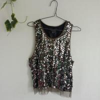 ราคา มือ1ปักเลื่อมสีเงินพื้นสีขี้ม้ามีซับในแบรนด์Forever21 (41722245643)