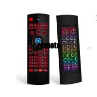 ราคา ใหม่ Air Mouse สําหรับ Android TV Box, Mini Wireless Keyboard Air Remote Mouse Control พร้อม RGB Backlit MX3 Pro IR Learning สําหรับกล่อง Android TV, PC, โปรเจคเตอร์, HTPC ฯลฯ (43856342989)