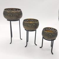 ราคา Set of candle Lantern in Brass ชุดตะเกียงขันทองเหลือง (7382534905)