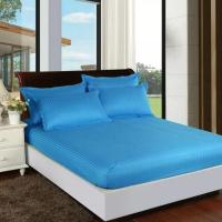 ราคา ผ้าปูที่นอนโรงแรม สีฟ้า 5ฟุต 3.5ฟุต ผ้าปูที่นอนสีฟ้า มีปลอกหมอน ปลอกหมอนข้าง ผ้าปูที่นอนลายริ้ว ผ้าปูที่นอนสีฟ้า (4825779527)
