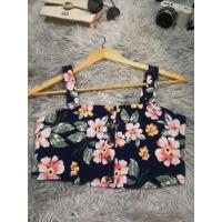 ราคา ชุดเสื้อ+กระโปรงลายดอกสีกรม (Size S)​ (24022371707)