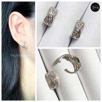 ราคา ต่างหูห่วงเล็กสีเงิน เพชรไขว้ เพชร X ขนาดห่วง 8 mm (7749914594)