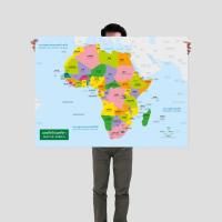 ราคา โปสเตอร์แผนที่ชุดรัฐกิจทวีปแอฟริกา 2 ภาษา Political Map of Africa (2282950358)