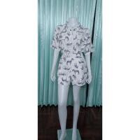 ราคา ชุดเซ็ตแฟชั่น แขนสั้น ขาสั้น สีขาว พิมพ์ลายม้าลายทั้งชุด งานป้าย Patsii (17020782931)