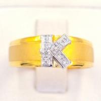 ราคา แหวนตัวอักษรตัว K แหวนเพชร แหวนทองเพชรแท้ ทองแท้ 37.5% (9K) AL122 (22769679362)