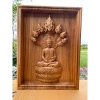 ราคา ไม้สักเกรด A แกะสลัก พระปางนาคปรก พระประจำวันเกิด วันเสาร์ ขนาด 10 นิ้ว ของขวัญมงคล ตั้งโต๊ะบูชา (40907693067)