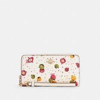 ราคา MeBrandOutlet #COACH LONG ZIP AROUND WALLET WITH ORNAMENT PRINT (COACH C7410) กระเป๋าสตางค์ใบยาวซิปรอบ (14357801041)