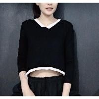 ราคา เสื้อครอปผ้าเรย่อน เสื้อหน้าสั้นหลังยาว (6233149017)