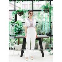 ราคา งานป้าย borichta จั๊มสูทขายาว สีขาว งานปักลายเก๋ๆ (3138531165)