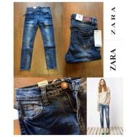 ราคา ZARA Denim Jeans Skinny กางเกงยีนส์ขายาว ยีนส์ฟอกสีสวย เข้าทรงสวย แต่งรอยขาดเซอร์ๆเท่ห์ๆ งานแท้ (498361)