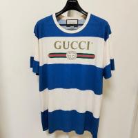ราคา ♞,♘,♙เสื้อ Gucci T shirt ฺBLUE WHITE ของแท้ มือสอง สีครีม ราคา EFB (43656819611)