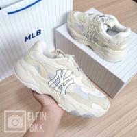 ราคา แท้ MLB Bigball Chunky Lite SD รองเท้าผ้าใบ สีครีม/ สีดำ โลโก้ NY (13563917351)
