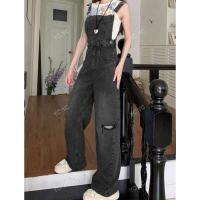 ราคา Xs เอี๊ยมยีนส์ขายาวทรงกระบอกแต่งขาด (28520732597)