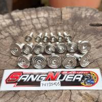 ราคา น็อตเฟรม น็อตชุดสีบูทจี้ลาย เวฟ125R เวฟ125S เลสแท้ 18ตัว (44350523374)