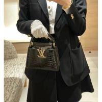 ราคา กระเป๋าสะพายมือ Mahoujia ลายหนังจระเข้หรูหรา สไตล์ยุคกลาง สีดำอ่อน พร้อมอุปกรณ์เสริมโลหะเงา (43672628229)