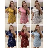 ราคา ชุดเดรสสาวอวบ เดรสลายดอก เดรสลายก้านแก้ว สาอววบใส่ได้ อก34-46นิ้ว สม๊อคเอว (5143466694)