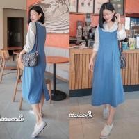 ราคา PW#เดรสยีนส์ตัดต่อผ้า#เดรส#เดรสเกาหลี#password (13081462668)