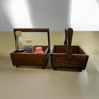 ราคา ตระกร้าไม้สักมีปุ่มด้านล่างใส่เครื่องปรุงใส่ของจิปาถะ (43759296722)