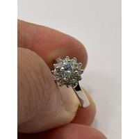 ราคา แหวนเพชรล้อมตัวเรือนเงินชุบทองคำขาว (24404402166)