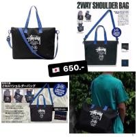 ราคา [ของแท้100%/หิ้วเอง] Stussy 30 Anniversary Canvas Shoulder Bag Black Japan Magazine (27030102559)