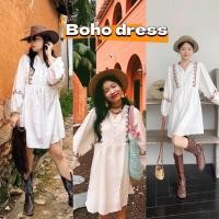 ราคา ❤️‍ เก็บโค้ดลดเพิ่ม-ส่งฟรี❤️‍(มาใหม่) มินิเดรสสไตล์โบฮีเมียน เดรสสั้นโบฮีเมียน งานน่ารักแมทง่าย (42616565554)