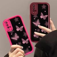 ราคา Dreamy สีชมพูผีเสื้อเคสโทรศัพท์สําหรับ Huawei Y6P Y7 Prime Y7 Pro Y7A Y9 Y9 Prime Nove 5t Nove 6se Nove 7i P30 Pro P40 lite Honor 9X Pro กันกระแทกฝาครอบโทรศัพท์มือถือ (27973185762)